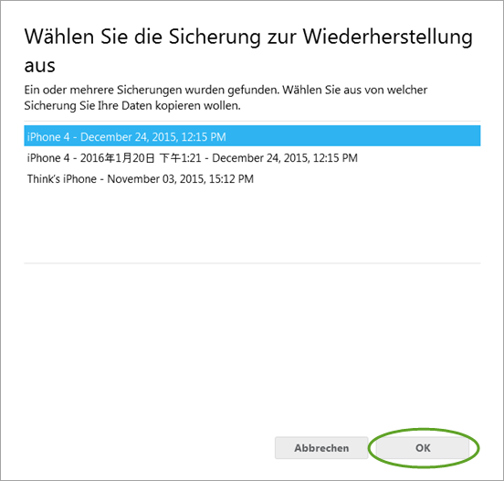 Übertragen Sie Daten vom iPhone auf HTC