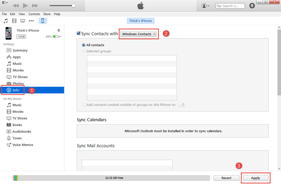 iTunes & Gmail (Netzwerkverbindung erforderlich)