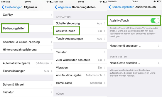 So nehmen Sie auf dem iPhone 6s(plus)/iPhone 6(plus) einen Screenshot auf