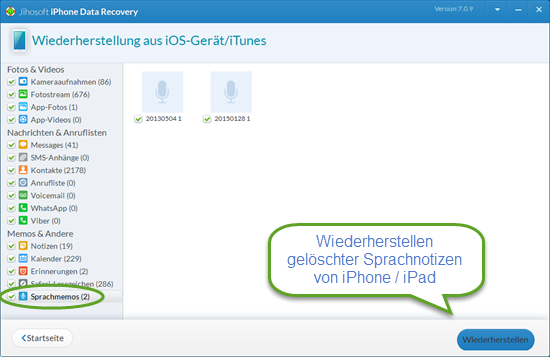 Jihosoft iPhone Datenrettung